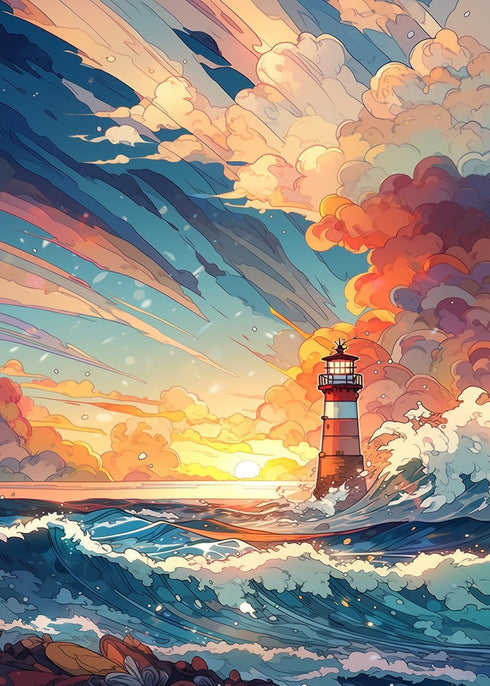 ARPADAMO Diamond Art Kits for Adults,5D Lighthouse Diamond Painting DIY Diamond Art Diamond Painting Kits for Adults,Round Full Drill Diamonds, Di...
