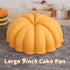 Silicone Bundt Cake Pan - 2 Pack 9 Inch Yellow Large Pumpkin Shaped Silicone Mold, Non-stick Food Grade Easy To Release Cake Mold For Bundt Cake, ...