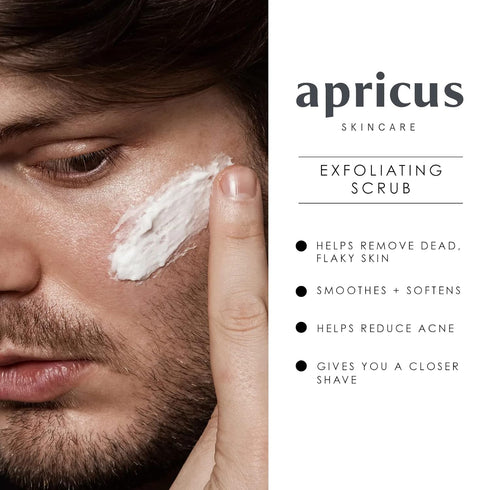 Exfoliating Facial Scrub for Men by Apricus Skincare | Dead Skin and Blackhead Remover Cream | Men's Exfoliating Face Wash and Blackhead Scrub | P...