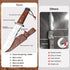 SHALL Hori Hori Garden Knife, Gardening Knife with Leather Sheath, Rosewood Handle & Hide Rope, 7” Stainless Steel Blade, Rope Cutting Edge, for D...