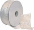 Morex Ribbon 7416.60/50-701 Swirl 2.5" X 50 YD Nylon Sheer Wired Glitter Ribbon, White/Silver, Holiday Ribbons for Crafts and Christmas Decoration...