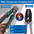 smseace Electrical crimping tool Wire crimper,stripper and cutterfor insulated/Bare/Heat Shrink connectors(22-10 AWG) Multifunctional stripping cr...