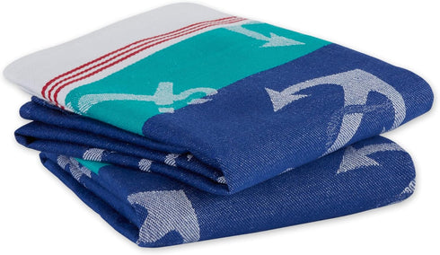 DII Anchor's Away Collection Kitchen, Dishtowel Set, 18x28, Jacquard, 2 Piece...