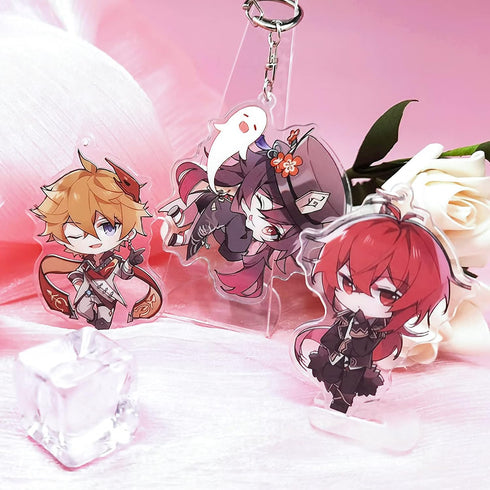 SUREHOME Genshin Impact Keychain set,29 Pack Acrylic Genshin Impact Figure Keychain Cute Feature Design Keyring Exquisite Anime Keychains Genshin ...