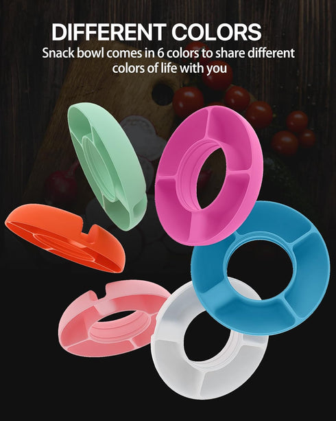ALIENSX Snack Bowl for Stanley 40 oz Tumbler with Handle, Reusable Snack Ring for Stanley 40oz Cup, Silicone Snack Tray Bowl with Four Compartment...