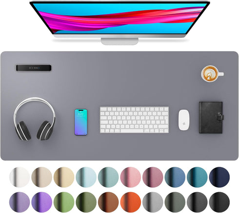 Leather Desk Pad Protector,Mouse Pad,Office Desk Mat, Non-Slip PU Leather Desk Blotter,Laptop Desk Pad,Waterproof Desk Writing Pad for Office and ...