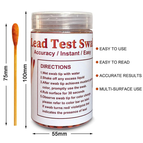 Lead Test Kit with 60 Lead Testing Swabs: Rapid Lead Paint Test Kit for Dishes, stainless steel, Cup, Ceramics,Metal, Wood Toy and All Painted Sur...