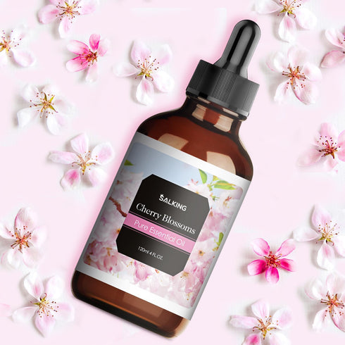 Cherry Blossom Essential Oil 120ml (4 Fl Oz), SALKING Pure & Natural Fragrance Oils, Aromatherapy Essential Oils for Diffuser, Massage, Soap, Cand...