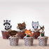 Pretty Cute Studios 48 Count Woodland Animals Cupcake and Cake Toppers – Includes 8 Owls, 8 Teddy Bears, 8 Raccoons, 8 Hedgehogs, 8 Foxes, and 8 R...