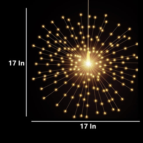 200 LED Starburst Sphere Lights,Firework Lights Battery Powered, Tent Chandelier Remote Control, Waterproof Hanging Lights for Gardens Courtyards ...