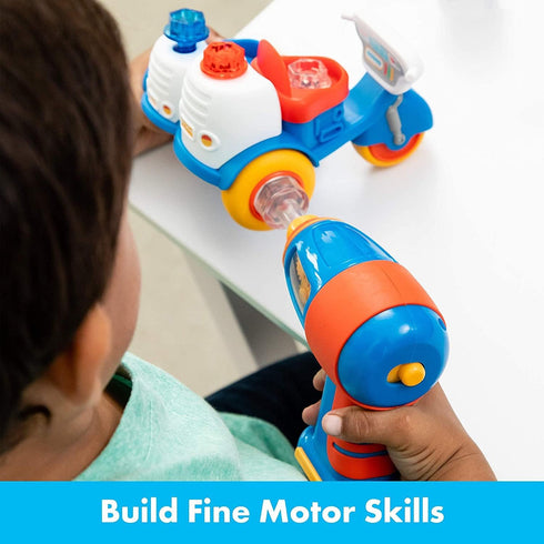 Educational Insights Design & Drill Bolt Buddies Police Motorcycle Toy, Take Apart Toy with Electric Drill Toy, STEM Toy, Gift for Boys & Girls, A...