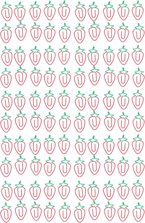 Paper Clips Clips, 100pcs Strawberry Paper Clips Office Clips Set Paperclips and Paper Clamps for Office and School Supplies Document Organizing...
