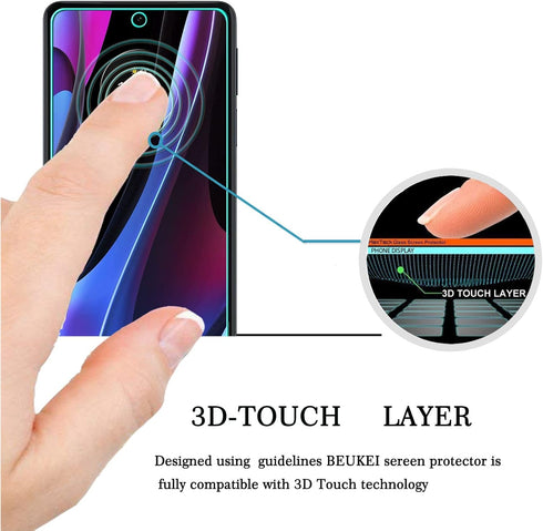beukei (3 Pack) Compatible for for Motorola Edge+ / Plus (2022 Model Only) / Motorola Edge Plus 5G UW 2022 Screen Protector Tempered Glass, (6.7 i...