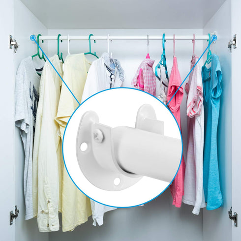 Canomo 4 Packs Heavy Duty Stainless Steel Closet Rod End Supports U-Shaped Closet Pole Sockets Flange Rod Holder with Screws, 1-1/4 Inches Diamete...