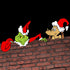 Christmas Decorations Outdoor Fence Peeker - Funny Christmas Fence Yard Signs with Thief Stole Head Arm Bag and Dog for Holiday Xmas Garden Courty...