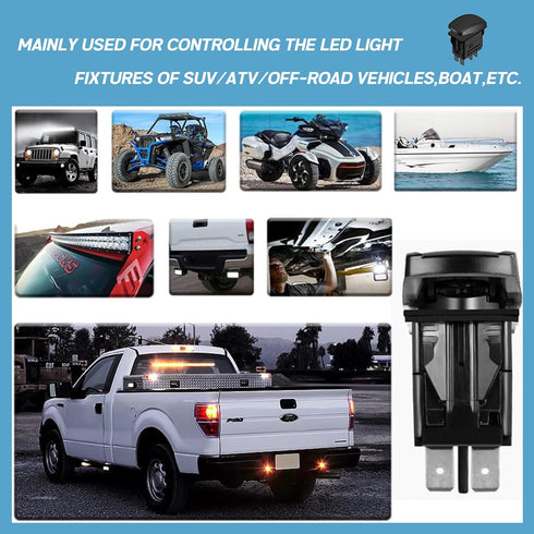 Xislet 5-Pin Rock Lights Rocker Switch Toggle Button Compatible with UTV ATV Polaris RS1 Ranger RZR Can-Am X3 Spyder F150 Truck Jeep Rocker Switch...