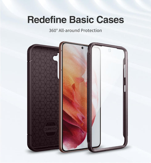 SURITCH for Samsung Galaxy S21 Case 6.2 Inch (Only), (2 Front Frames) Full-Body Heavy Duty Rugged Shockproof Phone Cover with Built-in Screen Prot...