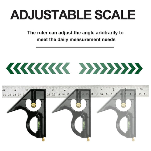 Nortools Combination Square Carpentry Tools with Metal-Body, Stainless Steel Blade Ruler, Accurate Woodworking Measure Square with Carpenter...