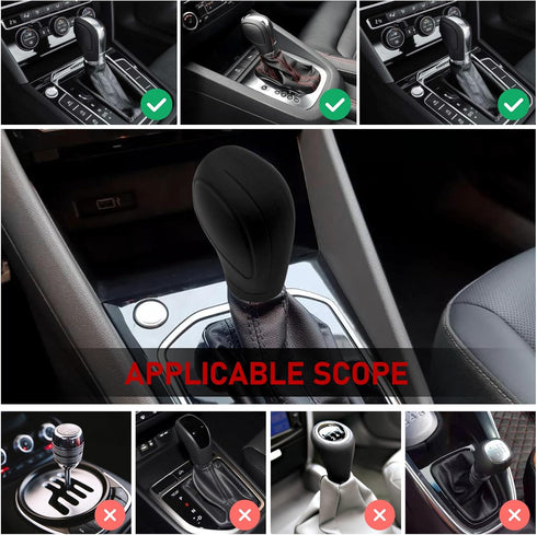 2 PCS Car Gear Shift Head Cover, Comfortable Handle Handbrake Shifter Cover, Anti-Slip Auto Knob Gear Stick Protector, Replacement Decorative Acce...