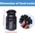 J.CARP 30Pcs Black Plastic Cord Locks End Spring Toggle Stopper, Single Hole Elastic Cord Adjuster, Suit for Drawstrings, Bags, Shoelaces, Clothin...