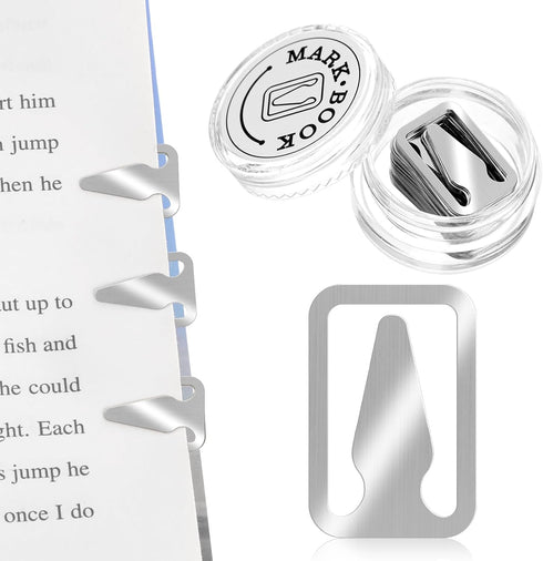 Book Line Markers, Stainless Steel Bookmarkers Book Page Markers for Book Lovers Mini Metal Bookmarks Gold Silver Mixed Book Marker Clip for Readi...