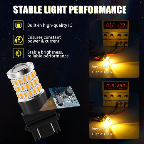 iBrightstar 3157 LED Bulb Amber, 3157a LED Turn Signal Bulbs Super Bright for Rear Front Blinker Lights and Turn Signal Lights, 2 Pack...