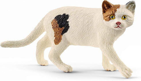Schleich Farm World, Realistic Cat Animal Toys for Kids, American Shorthair Cat Toy, Brown and White, Ages 3+...