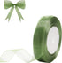 3/4 inch Sage Green Sheer Organza Ribbon 50 Yards Chiffon Ribbon for gift wrapping Father's Day Wedding Flower Bouquet Crafts...