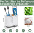 Toothbrush and Toothpaste Holder with Bamboo Divider for Bathroom Countertop Organizer, Detachable for Easy Clean, 2 Slots Electric Toothbrush Hol...