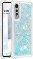Compatible with LG Velvet Case, Glitter Case Bling Sparkle Liquid for Women Girls Luxury Flowing Quicksand Clear Phone Case Cover for LG Velvet Bl...