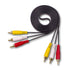 SatelliteSale 3 Male to 3 Male RCA Audio Video AV Composite Cable Universal Wire PVC Black Cord 6 feet...