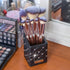 LORYP Makeup Brush Holder Crystal Brushes Cup Black PU Make up Brush Case Bag Storage for Women (Black)...