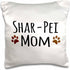 3dRose Chinese Shar-Pei Dog Mom-Doggie by Breed-Muddy Brown Paw Prints-Doggy Lover-Pet Owner Mama-Pillow Case, 16 by 16" (pc_154192_1)...
