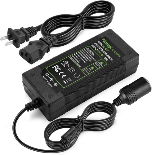 Facmogu 60W 12V 5A AC to DC Car Converter, AC 100-240V to DC 12V Car Cigarette Lighter Socket Power Supply Adapter, Power Converter for Car Fan Ca...