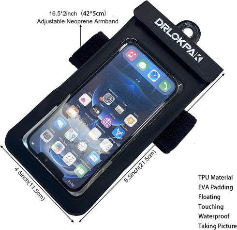Waterproof Phone Case Armband Surfing Dry Bag Floating Waterproof Pouch Holder for iPhone 15 14 13 12 Pro Max XS Plus Se Galaxy S23 + Ultra W24 Go...