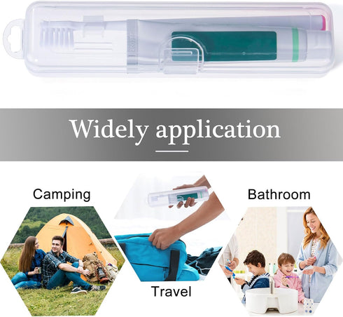 Toothbrush Travel Case 2 Pack, Clear Toothbrush Case Holder Travel Size Plastic Toothbrush Holder Toothpaste Storage Container Portable for Travel...