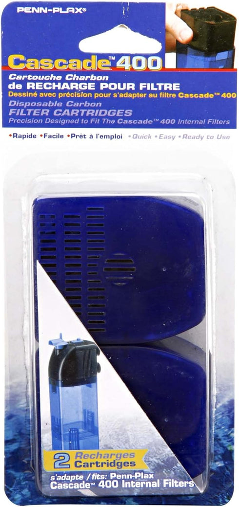 Penn-Plax Cascade 400 Filter with Internal Replacement Media, 2-Pack...