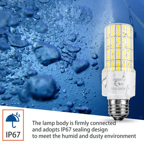 ZP A19 Led Light Bulb 300W Equivalent 40W Bulbs 5000 Lumen 5000K Cool Daylight White E26/E27 Base Waterproof Lighting for Outdoor Indoor Garage Wa...