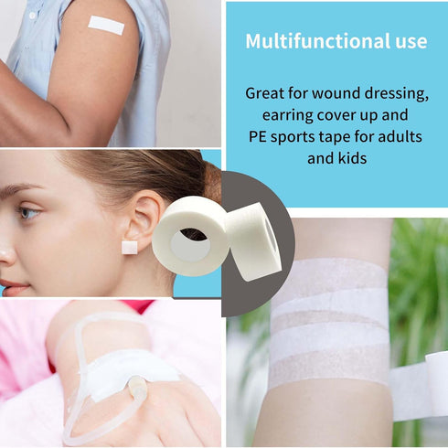 6 Rolls Paper Medical Tape 2" x 10yd, Hypoallergenic White Surgical Tape for Sensitive Skin, 3m Micropore Tape,Wound First Aid Tape,Gentle Adhesio...