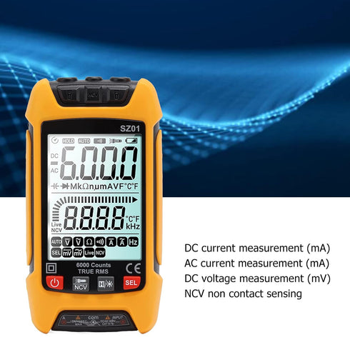 Digital Multimeter, DC AC Voltmeter, High Accuracy Automatic Fire Prevention Tester Kit with Backlight LCD Display, Receptacle Tester, Test Leads ...