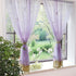 ABREEZE Cutwork Crochet Embroidered Curtain,Tassels Curtains Tie-Up Shade Sheer Curtains Adjustable Valances for Living Room,Light Purple 1Panel...