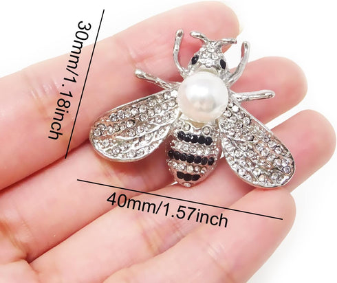 Honbay Fashion Vintage Gold Tone Honey Bee Brooch with Rhinestones and Pearl...