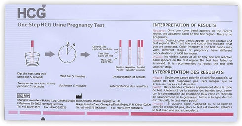 BlueCROSS 10 MIU Early Pregnancy Test Strips (HCG Test Strips) (Pack of 10)...