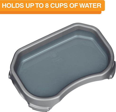 Neater Pet Brands Big Bowl - Extra Large Bowl for Cats or Small Dogs - Large Surface Area (8 Cups Capacity, Gunmetal Grey)...