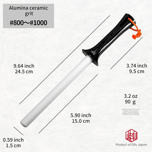 Seki Japan Chef Knife Sharpening Rod, 6 Inch, Durable Ceramic Honing Steel Knife Sharpener (150mm)...