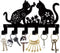 CREATCABIN Cat Metal Key Holder for Wall Mounted Key Hooks Iron Key Hanger Holder with 6 Hooks Metal Key Hanging Organizer Black Rack Wall Decor f...