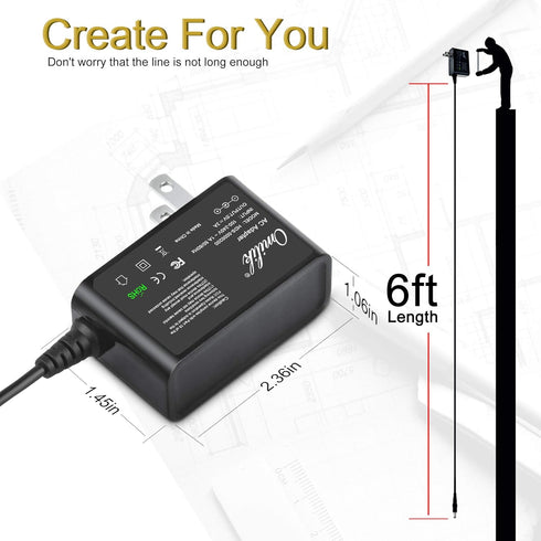 5V 2A DC Power Supply Adapter Output DC 5V 2000mA Connector Plug AC Charger for Led Strip, String Lights, Wireless Router, LCD, Hub, Switches, CCT...