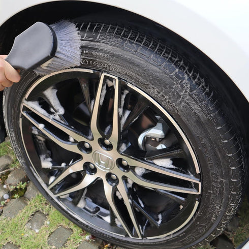 Car Wheel Brush Tire Brush Wheel Cleaner Brush for Car Rim, Soft Bristle Cleaning Brush Car Wash Brush Clean Tires & Wheel Releases Dirt and Road ...