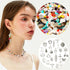 Natural Chip Stones for Bracelet - 400pcs 5mm to 8mm Gemstones Healing Loose Rocks Bead Hole Drilled DIY with 30pcs Silver Charms for Bracelet Nec...