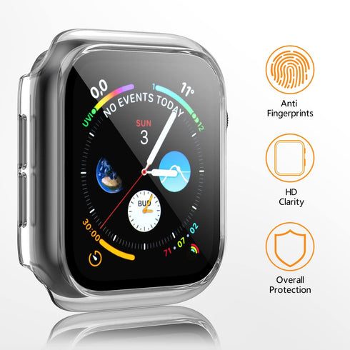 3 Pack Case for Apple Watch Series 3 38mm Hard PC Case with Tempered Glass Screen Protector Waterproof Anti-Scratch HD Ultra-Thin Full Protective ...